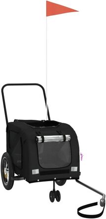 Причіп для велосипеда SKM для собак чорного кольору, тканина Ox, залізо, до 7.5 кг