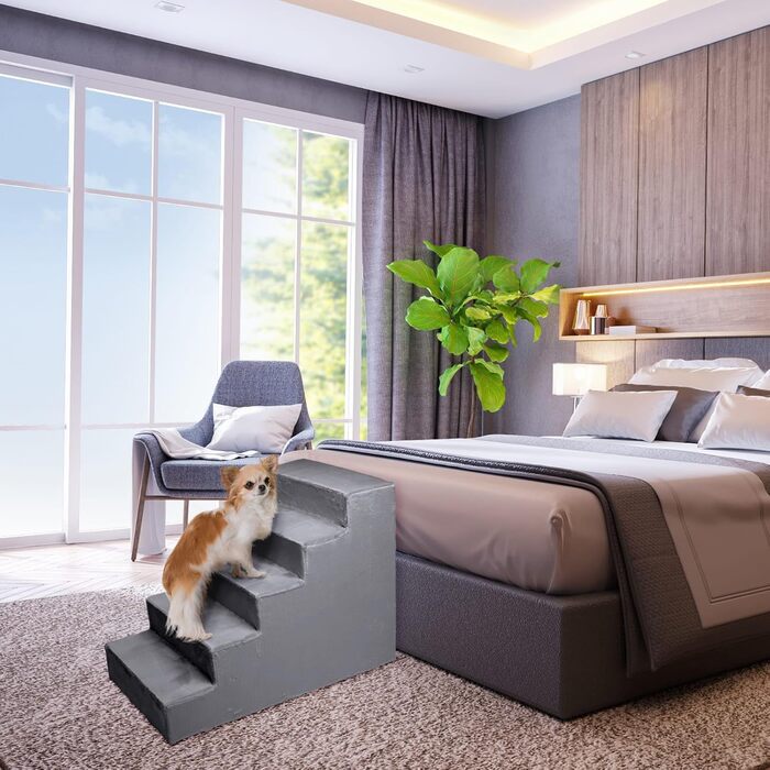 Сходинка для собак Mg Design – Marineblau (Морський синій), стабільна дерев'яна рамка, для собак та котів, 40 x 45 x 5 см