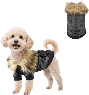 Теплий зимовий одяг для собак: флісова куртка-жакет для малих та середніх собак, M