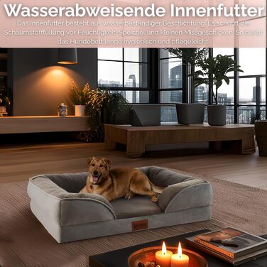 Ортопедичне ліжко для собак Ecosa®: велике, середнє, маленьке. Зручне, миється, знімний чохол