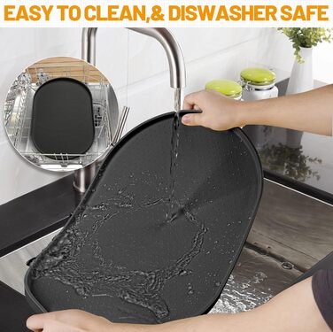 Гумова килимок для годівлі собак та котів з високим бордюром, водонепроникний, 48.3 x 19'L x 12'W (білий пісок)