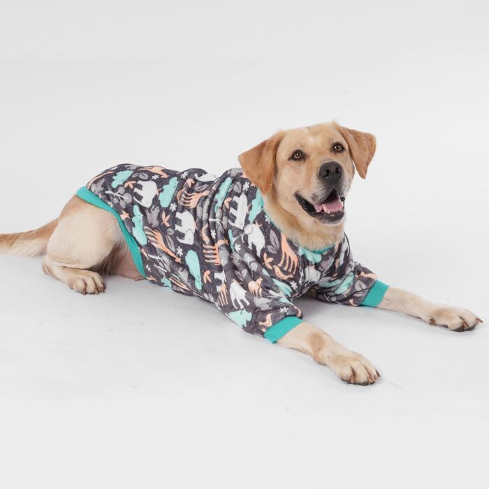 Світер LovinPet для великих порід собак, легкий фланелевий одяг, дихаючий матеріал з принтом 'Бегемот-Зоо', синій, X-Large