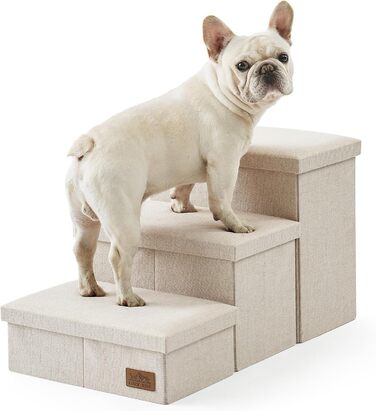 Сходинка для собак COZY KISS з місцем для зберігання, широка, для маленьких собак, з неслизьким покриттям, для ліжка та дивану, 43x72x42.5 см (Бежевий)