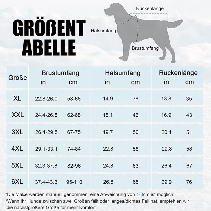 Зимовий теплий одяг для собак FeimaX: вітронепроникна куртка для середніх та великих собак. Відображає світло, регулюється, з D-кільцем. Чорний колір, розмір 4XL