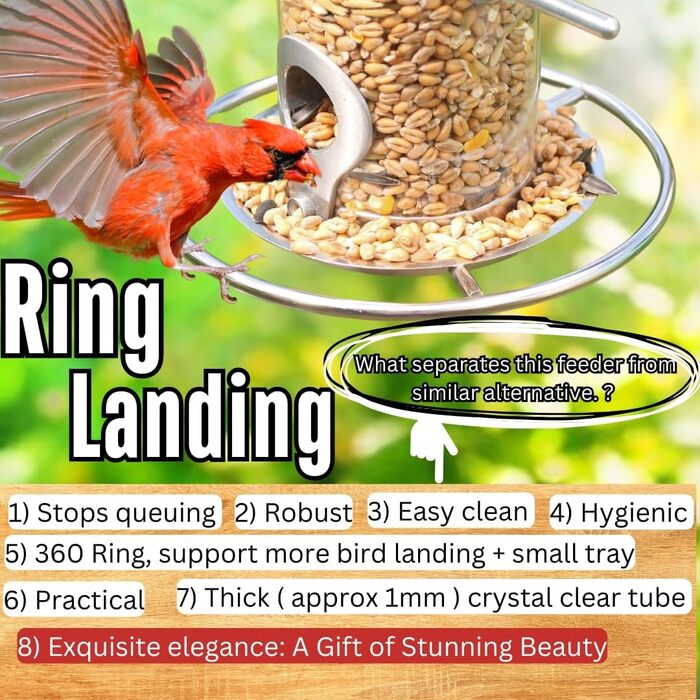 Годівниця для птахів на сонцезахисній підставці, для саду, срібна. З наповнювачем: соняшникові зерна та суміш.