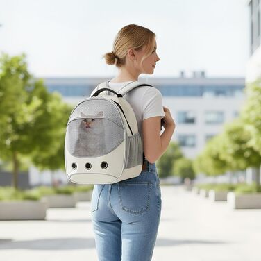 Транспортна сумка для собак та цуценят сірого кольору | З регульованими ремінцями для подорожей, прогулянок, авто та громадського транспорту