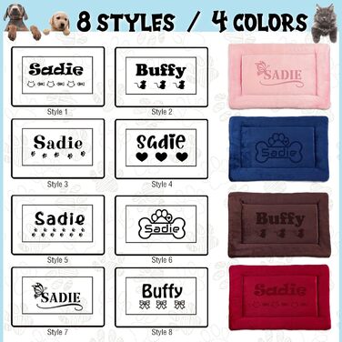 Персоналізована килимок для собак, індивідуальне собаче ліжко для вольєру, миється, килимок для сну домашніх тварин, подарунок для любителів собак і котів (69x52 см, Червоний)