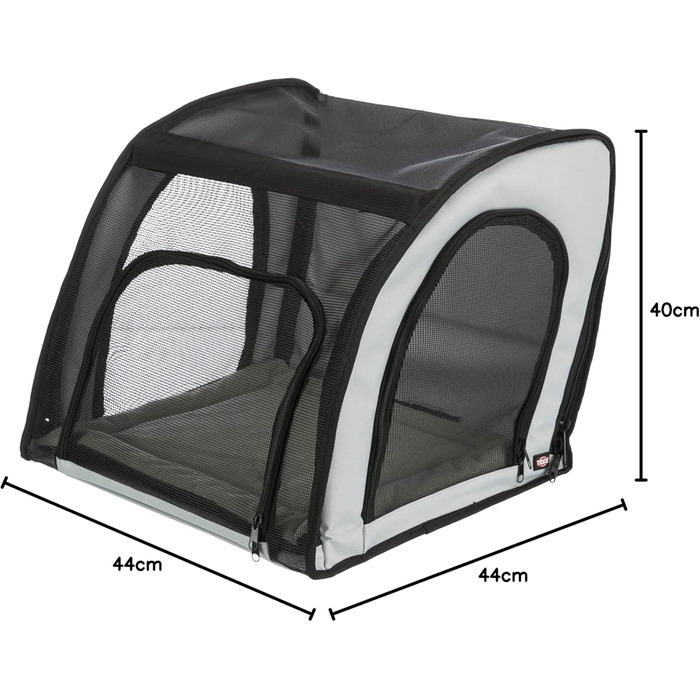 Автокрісло для собак Trixie, 44×37×40 см, сіре/чорне