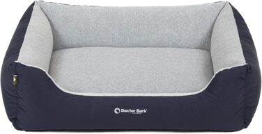 Ліжко для собак Doctor Bark Kleine Hunde - Корзина для собак М'яка та пухнаста - Миється, зносостійка, затишна - Виготовлено в Німеччині - GreenLabel (M - 86x65 см, Королівський синій)