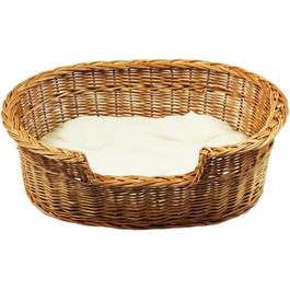 Кілимок для собак та котів з плетіння лози, 43x28x10/14 см, з подушкою Ecri