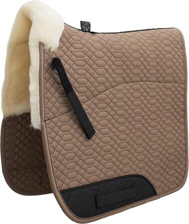 Підіймя для верхової їзди Engel Reitsport Schabracke: сірий, з овечкою в районі сідла, для конкурного верхового лицемірювання, напівлінований, з декоративним кільцем спереду