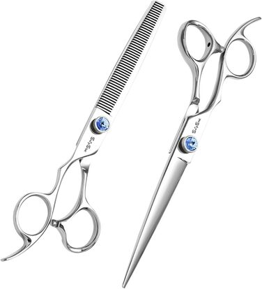 Професійна шерстьрізка для собак та котів, 7 дюймів, японська сталь VG10, 50 зубців, безпечна, безшумна, з тупим кінчиком