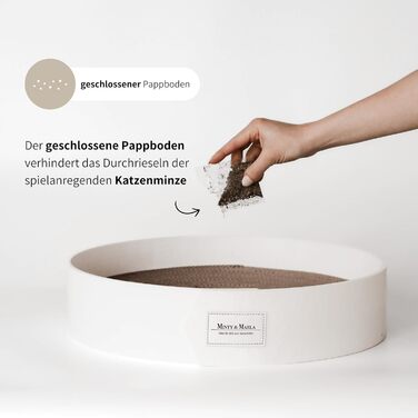 Котяче дряпальний борд Minty&Marla® з котячою м'ятою | Дряпальний борд для котів | Котяче ліжко-дряпалка | Білий