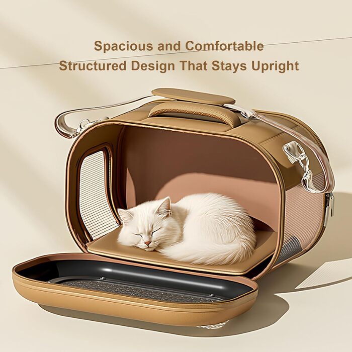 Транспортна переноска для котів та собак Asixxsix - для маленьких та середніх тварин до 7 кг, з PU-шкіри та Оксфорду, складна та водонепроникна