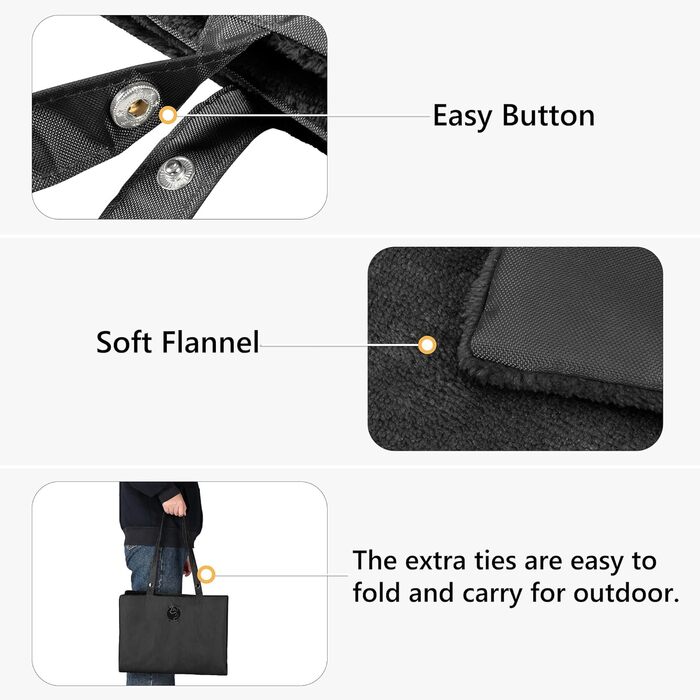 Водонепроникний килимок для котів та собак Kritter Planet, складаний, миючий, 80 x 60 см, чорний