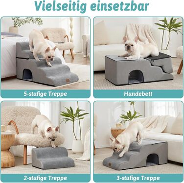 Сходинки для собак COZY KISS: зручні та міцні, 83x50x57 см (сірий)