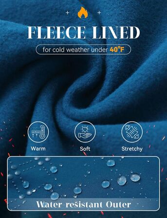 Брюки для верхової їзди BALEAF Daen Winter з флісу, повний пояс, кишені на блискавці, темно-синій (XL)