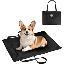 Водонепроникний килимок для собак Pawsse 80 x 60 см - для подорожей, авто, кемпінгу. Чорний.