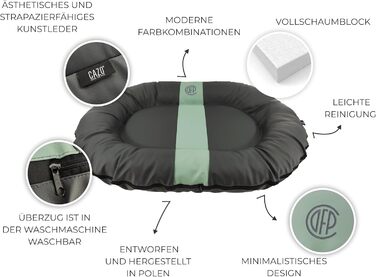 CAZO Oslo: Овальне ліжко для собак та котів, сірий колір, 80 x 60 x 14 см, розмір S