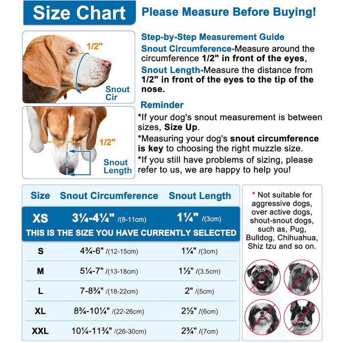 Нашийник-маска для собак LUCKYPAW, сітка, великі та середні породи, м'яка, запобігає укусам, пиття можливе, дихаюча, регульована, для цуценят (XXL, довжина морди 26,4 см)
