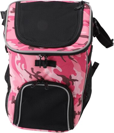 Кошик для собак Hamwesh, великий, водонепроникний, 29x30x37 см, для подорожей та кемпінгу (Рожевий камуфляж)