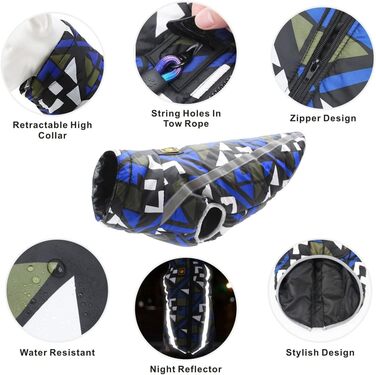 Теплий зимовий одяг для собак та котів: куртка, жилетка, комбінезон Idepet - теплий, вітронепроникний, з отвором для повідка