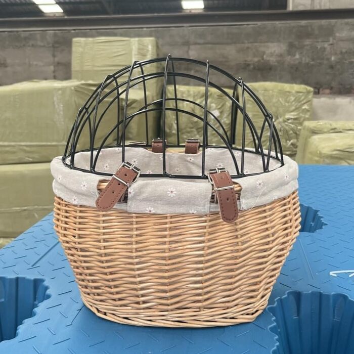 Корзина для багажника для собак з лози, Natur 56 x 36 см з металевою решіткою, корзина для тварин