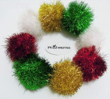 Інтерактивні іграшкові м'ячики PETFAVORITES Sparkle Ball для котів, 12 шт, блискучі помпони для кошенят