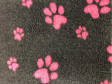 Килимок для собак Elropet Vetbed з матеріалу Vetbed, преміум-якість, 22 мм, для малих та великих собак, лежанка для собак S/M/L (M 100x80 см, темно-сірий + рожева лапка)