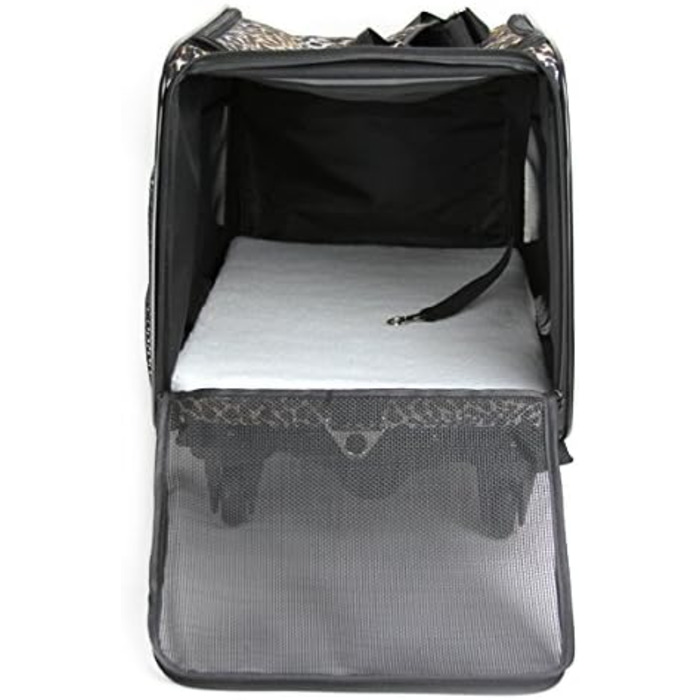 Транспортна сумка для домашніх тварин DBEST Products, середнього розміру, м'які стінки, складана, для собак та котів, схвалена авіаперевізниками, сумка-переноска Leopard