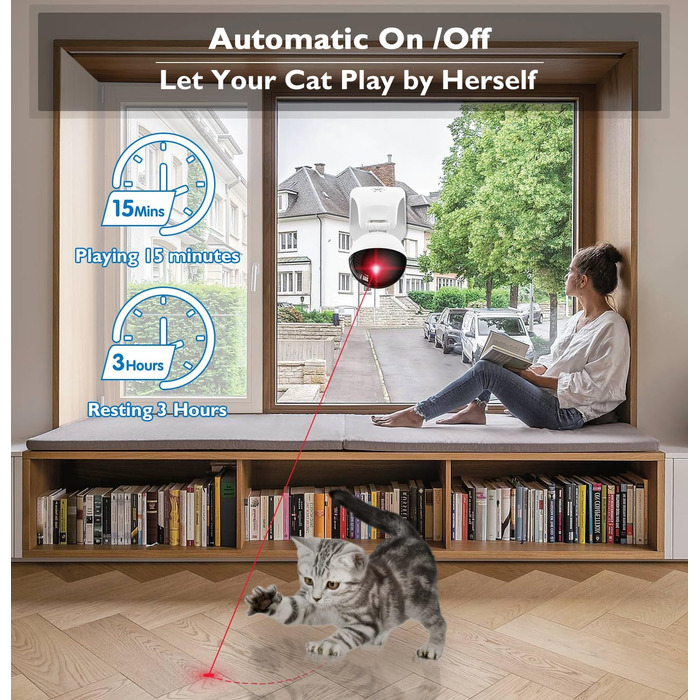 Інтерактивна лазерна іграшка для котів Petiepaw, автоматична, USB, 3 режими швидкості