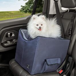 Автокрісло для маленьких собак 4Pet, складане, з ременем безпеки, для заднього або переднього сидіння, підвищена стабільність