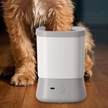 Автоматичний очищувач лап для собак, портативний, вологостійкий, 2 швидкості, аксесуари для догляду, ідеально для подорожей, кемпінгу та піших прогулянок (сірий)