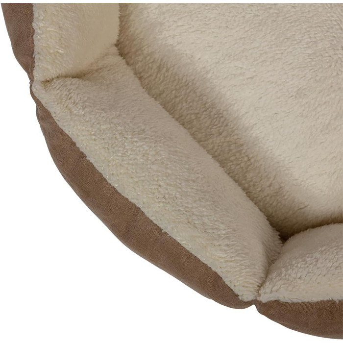 Дизайнерське ліжко для собак Danish Design Essentials, бежеве, розмір M, 62 x 60 x 16 см, м'яке ліжко з хутром, можна прати в пральній машині