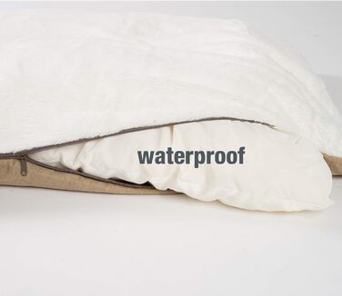 Преміум лежанка для собак JAMAXX з ортопедичним пінополіуретаном Memory Visco, знімний та пральний чохол, з двостороннім подушкою, корзина для собак S-XL (120x90 (L), кавово-бежевий)