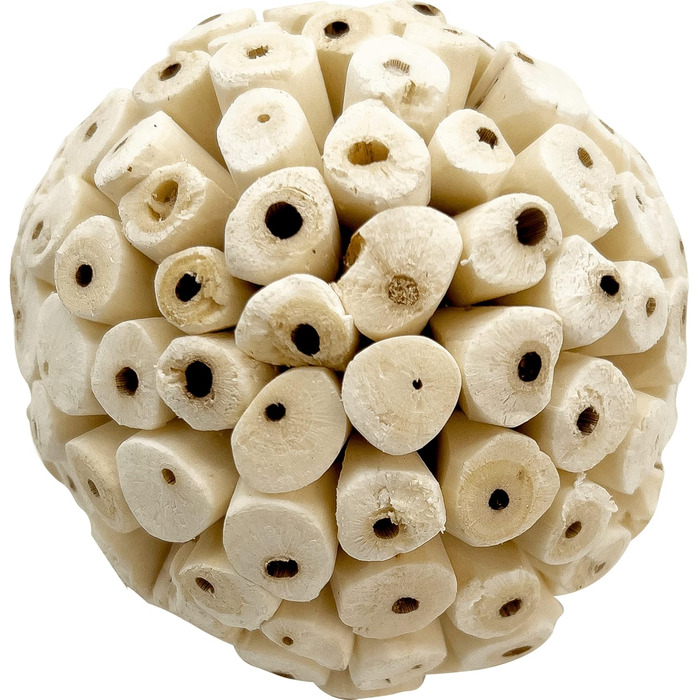 Mega Sola Ball M&M – велика натуральна іграшка-ласощі для папуг, какаду, ара, сірих амазонських, для дзьоба та лап, екологічне ігрове дерев'яне жувальне для птахів