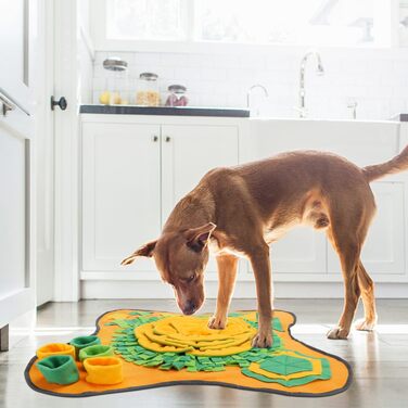 Килимок для собак Nobleza, розвиває інтелект, миється, складається, 70x70 см, помаранчевий