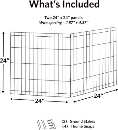 Розширювач для вольєру для тварин Midwest Homes for Pets | 2 панелі | Підходить для металевих вольєрів 60 см | Розмір: 60H x 120W см | В комплекті: 4 затискачі, 2 кілочки