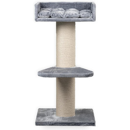 Котячий комплекс для великих котів RHRQuality Maine Coon Lounge, 120 см, товсті сизалеві стовпи 20 см, світло-сірий