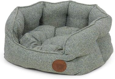 Килимок для собак Petface Sage Fischgräten, овал, низький, розмір S, сірий, візерунок 'риб'яча кістка'