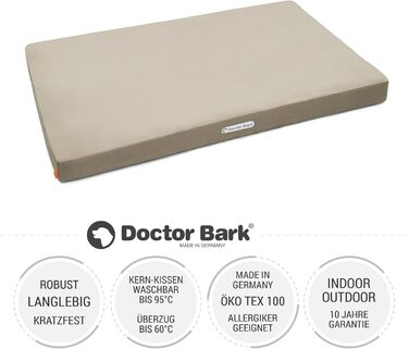 Ортопедичний лежак для собак Doctor Bark з флісовою поверхнею, великий (XL, 120x80 см, бежево-золотисто-коричневий)