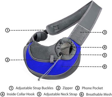 Сумка-переноска для собак та котів, блакитна, 45 x 13 x 28 см, до 4.5 кг