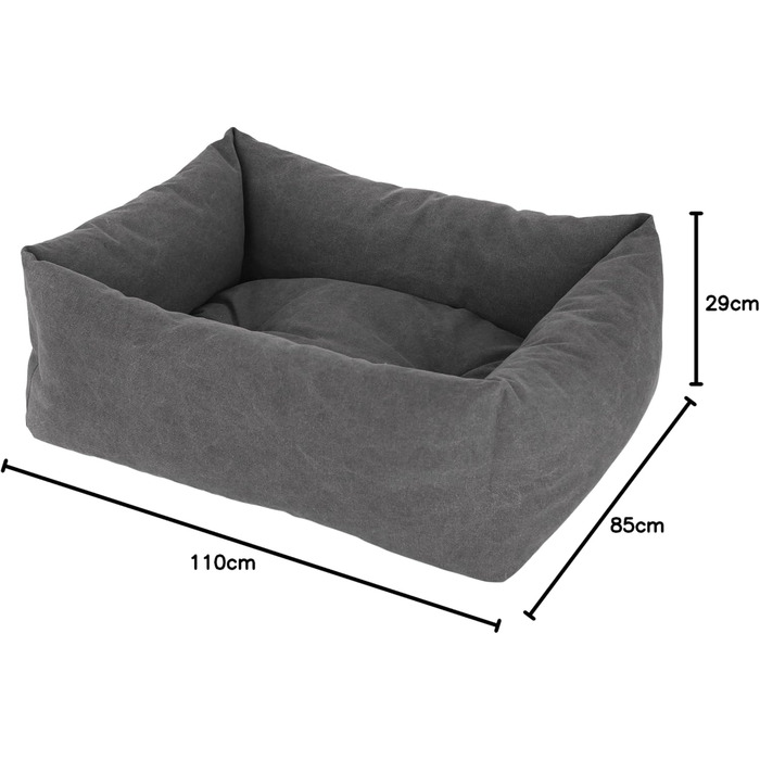 Кербл Pet Lucca Сіре, м'яке ліжко для домашніх тварин (85x110 см)