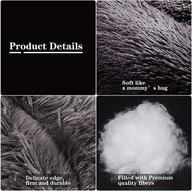 Лежанка для собак великих та середніх порід, чорна, 80 см, знімний чохол, неслизький низ