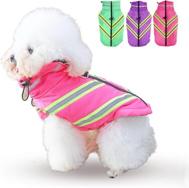 Зимовий теплий одяг для собак: куртка, жилет, плащ. Водонепроникний, вітронепроникний, з відбиваючими елементами. Рожевий колір. Підходить для малих, середніх та великих собак.