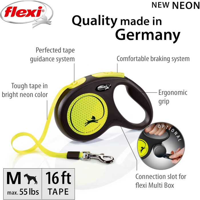 Класична світловідбивна стрічка Neon Reflect M, 4,9 м, чорна/неонова