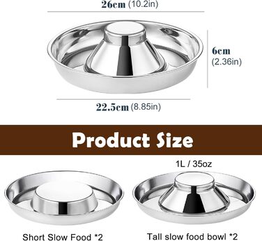 Набір з 4 мисок для собак Surmounty: миски для корму та води з нержавіючої сталі, для середніх та великих собак, годівниця для собак, котів та інших домашніх тварин