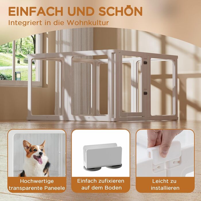 Вигул для цуценят Citylife 6-TLG: розкладний вольєр для собак, котів та кроликів, 60 см, з дверима, антиковзаюча поверхня