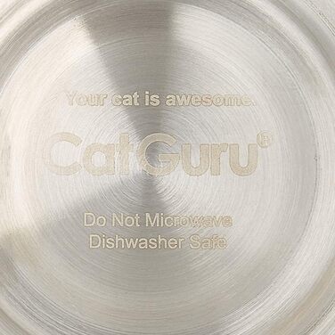 Миска для котів CatGuru: широка, антиковзаюча, для щадного догляду за вусами, з нержавіючої сталі