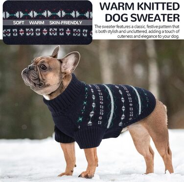 Теплий зимовий светр для собак великих порід Lelepet, синій, розмір L. Зручний, м'який, для повсякденного носіння, ідеальний для осені та зими.